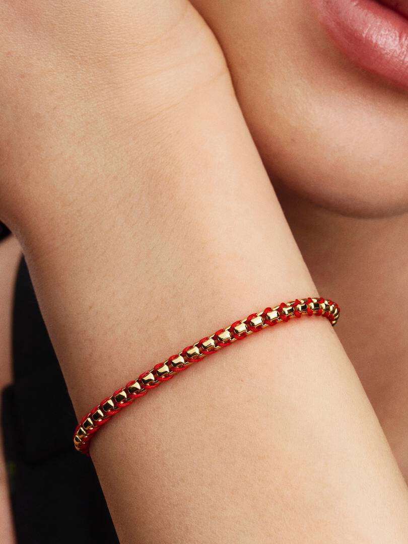 Pandora Bracciale Intreccio Tessuto Rosso 563816C01