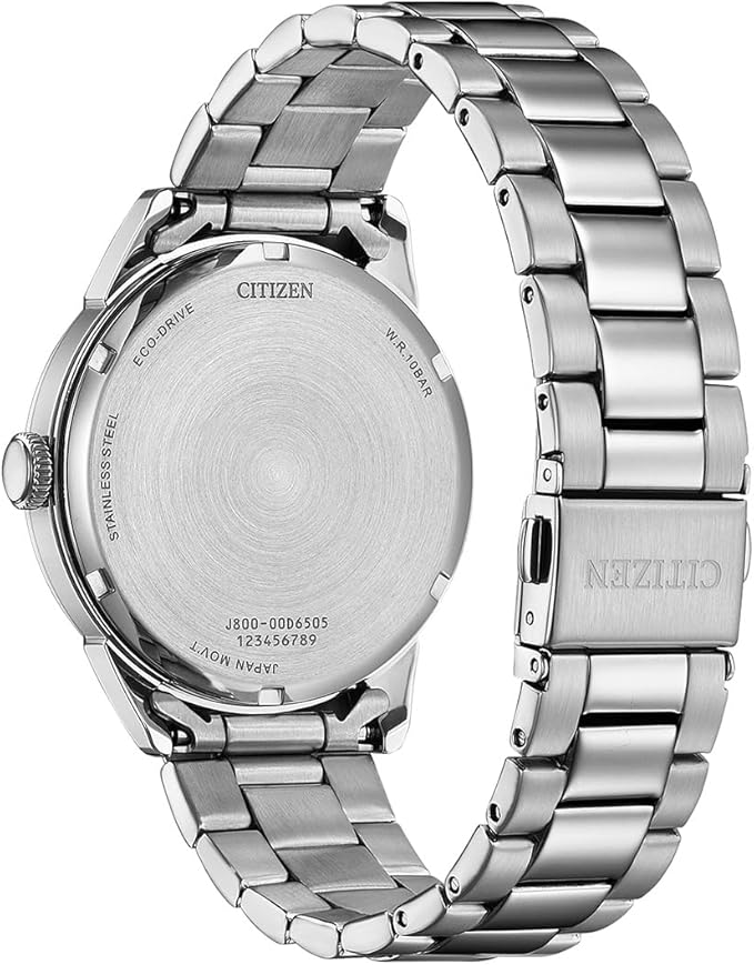 Citizen AW0151-85X Eco-Drive Orologio da uomo Orologio solare in acciaio inox color argento con quadrante nero