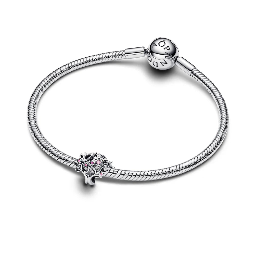 Pandora Ciondolo in argento sterling con albero genealogico, impreziosito da zirconi rosa e cristallo color fucsia 794486C01