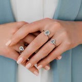 Anello Comete Acquamarina Ovale Con Diamanti ANQ 312