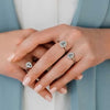Anello Comete Acquamarina Ovale Con Diamanti ANQ 312