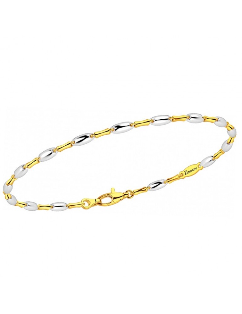 Bracciale Zancan Uomo - Insignia Gold in Oro Giallo 18 Carati con Pepite in Oro Bianco 18 Carati EB809GB