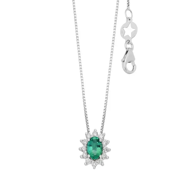 Girocollo oro, Smeraldo e Diamanti COMETE GLB 1702 S2