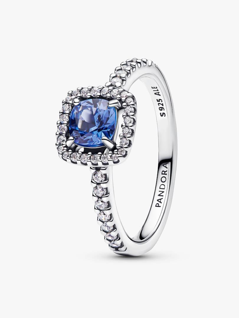 Pandora Anello Punto Luce Quadrato Blu 193555C01