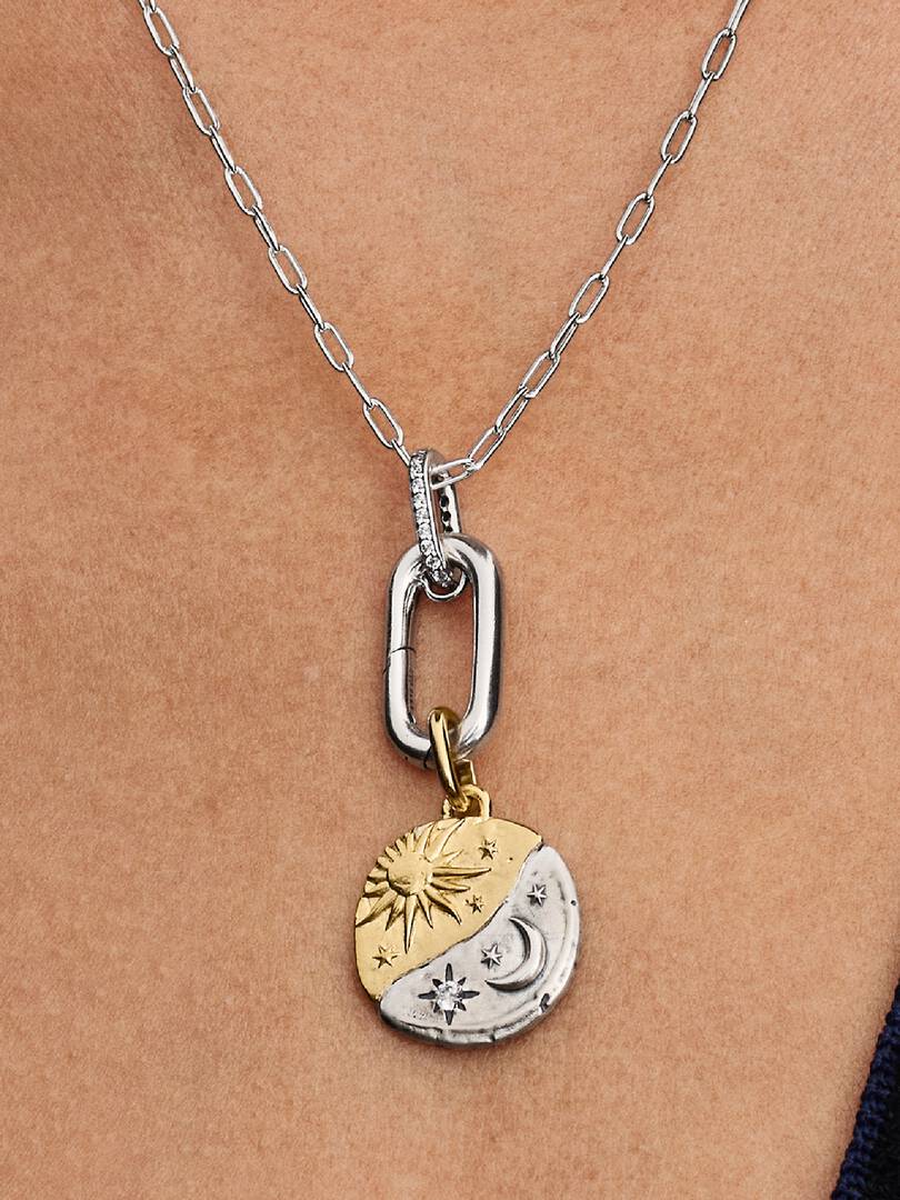 Pandora Charm Medallion Sole e Luna "Per Aspera Ad Astra"  763977C01