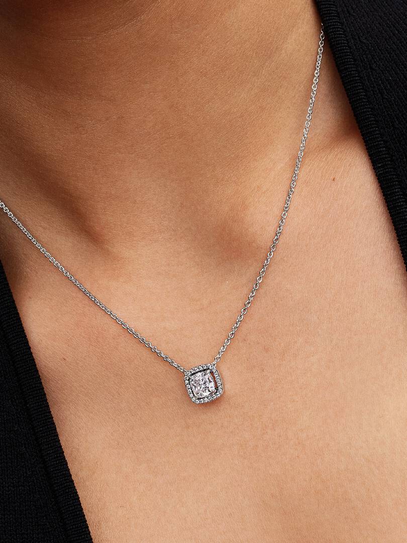 Pandora Collana Punto Luce Quadrato e Pavè 393560C02