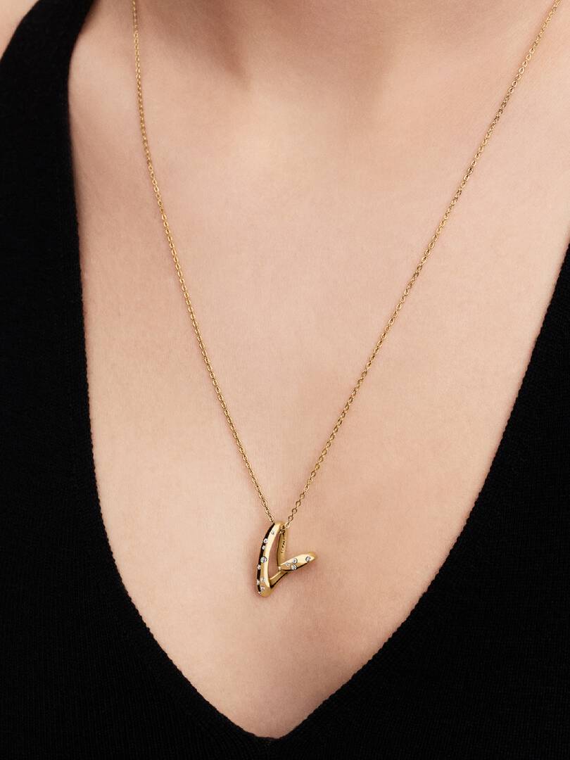 Pandora Collana Cuore Linea Sinuosa con Pietre Luminose 364669C01