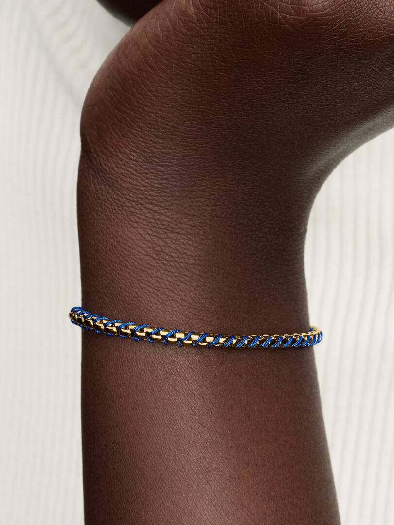 Pandora Bracciale Intreccio Tessuto Blu 563816C02