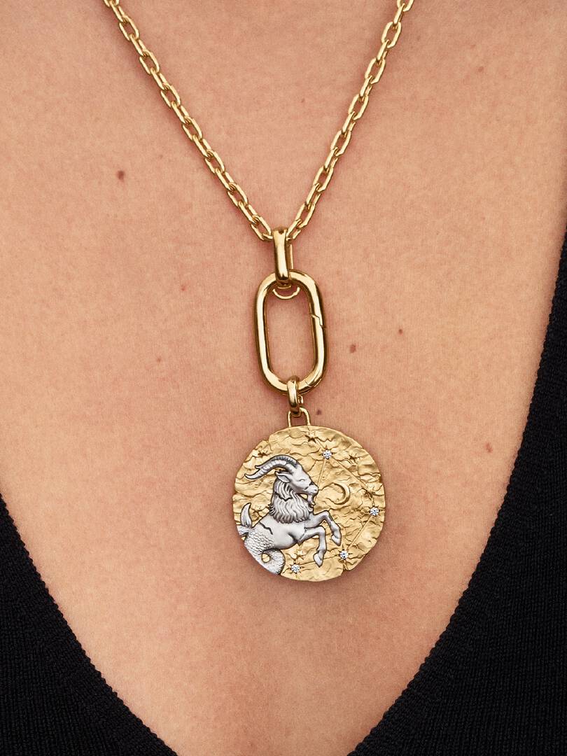 Charm Medallion XL Capricorno "Nihil Difficile Volenti" 764999C01