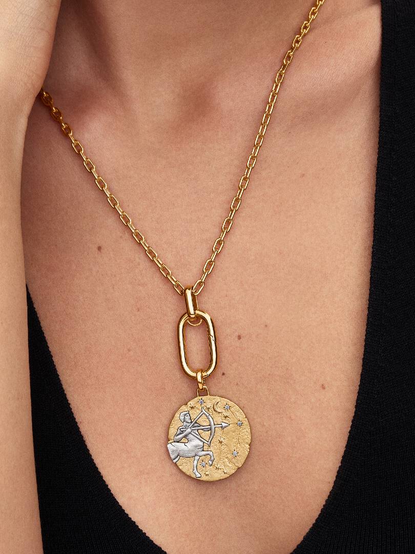 Charm Medallion XL Sagittario "Vivere Est Audere" 764995C01