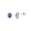 Orecchini in Oro bianco con Diamanti e Zaffiri ovali blu ORB 1152