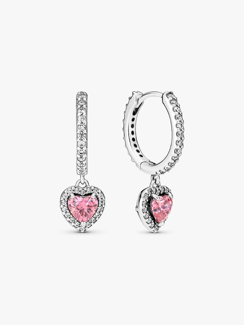 Pandora Orecchini Cerchi Cuori Rosa 291445C01