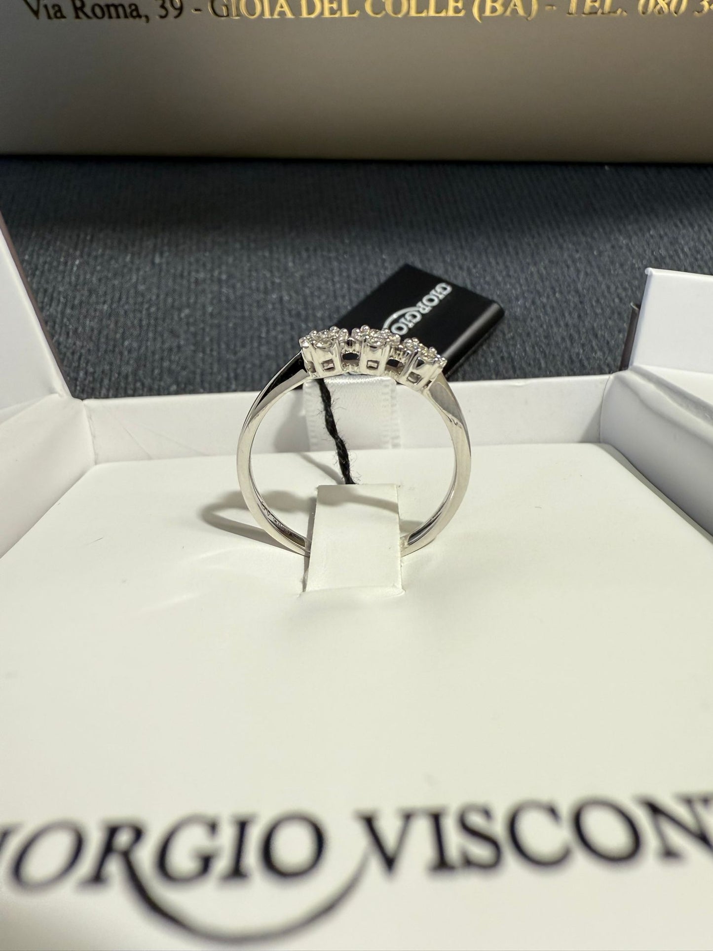 Anello Visconti in oro 18kt di peso 1,9 gr più diamanti di peso tot 0,19ct f vs