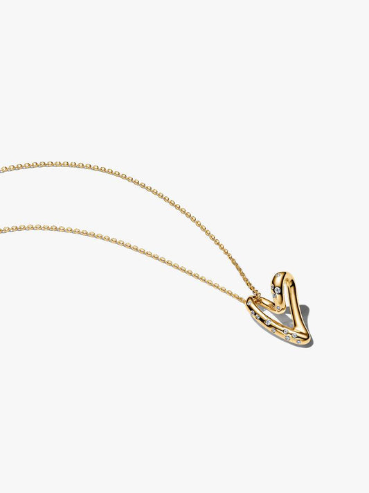 Pandora Collana Cuore Linea Sinuosa con Pietre Luminose 364669C01