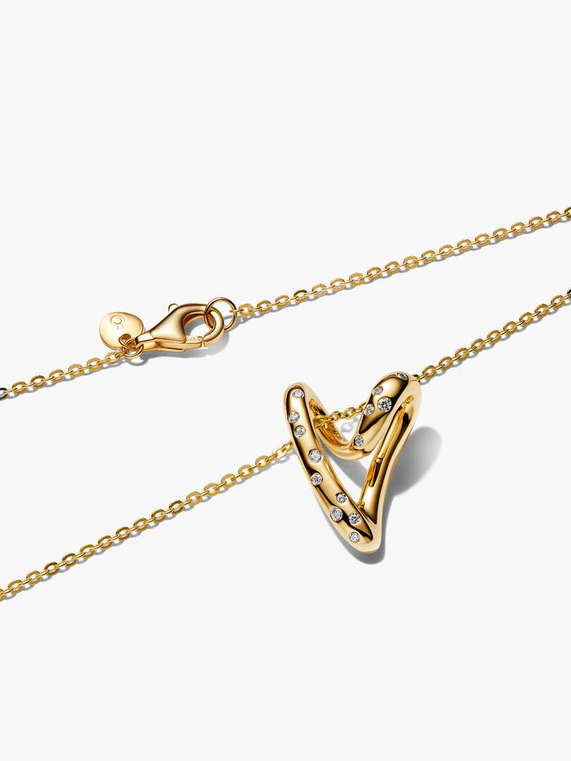 Pandora Collana Cuore Linea Sinuosa con Pietre Luminose 364669C01