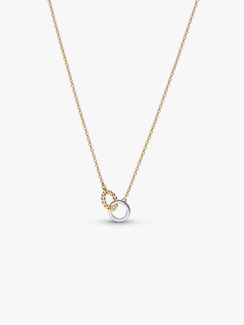 Collana Cerchi Intrecciati Sfere e Pavé 364825C01