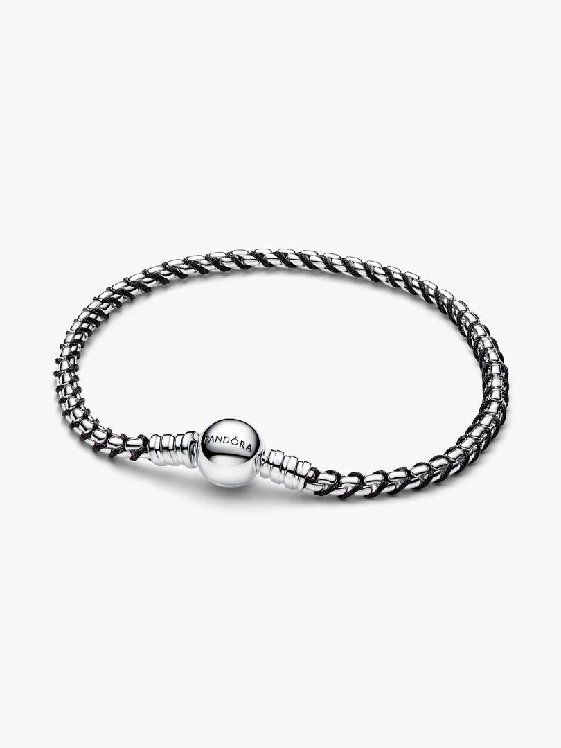 Pandora Bracciale Intreccio Tessuto Nero 593816C02