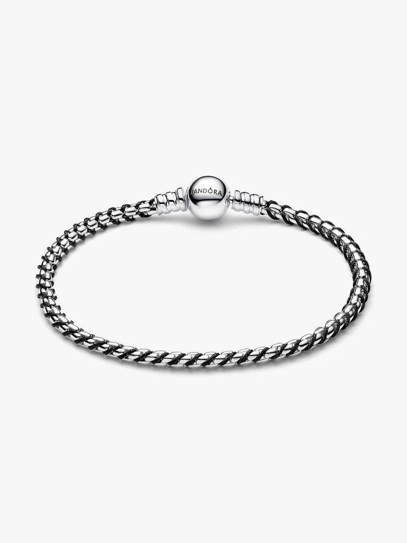Pandora Bracciale Intreccio Tessuto Nero 593816C02