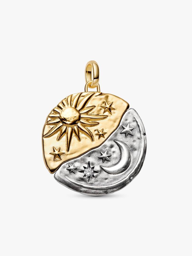 Charm Medallion XL Sole e Luna "Per Aspera Ad Astra" 764806C01