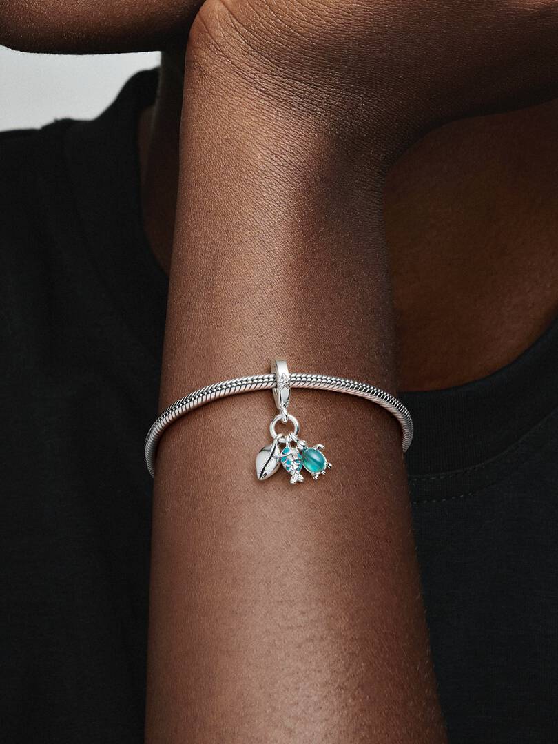 Pandora Charm Pendente Pesciolino, Tartaruga Marina e Conchiglia  791697C01