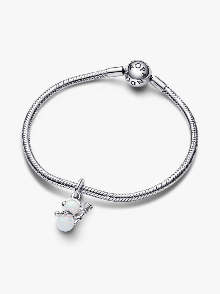 Charm Pendente Pupazzo di Neve Opale