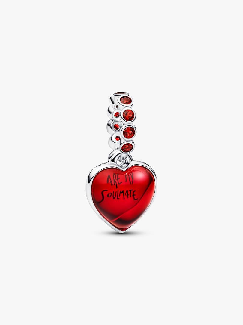 Pandora Charm Pendente Doppio Cuore Vetro di Murano Rosso 794429C01