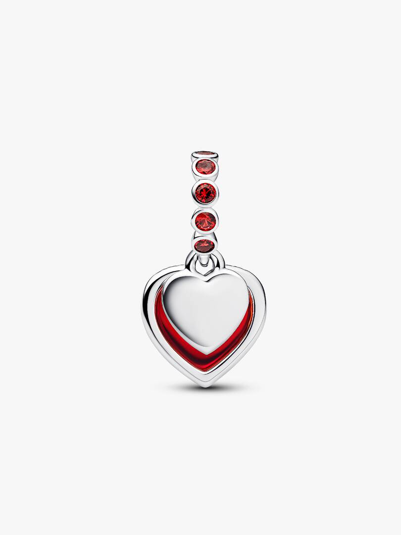 Pandora Charm Pendente Doppio Cuore Vetro di Murano Rosso 794429C01