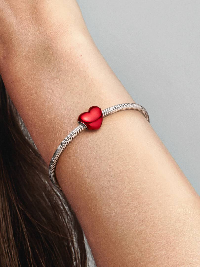 Pandora Charm Cuore Metallico Rosso 793337C02