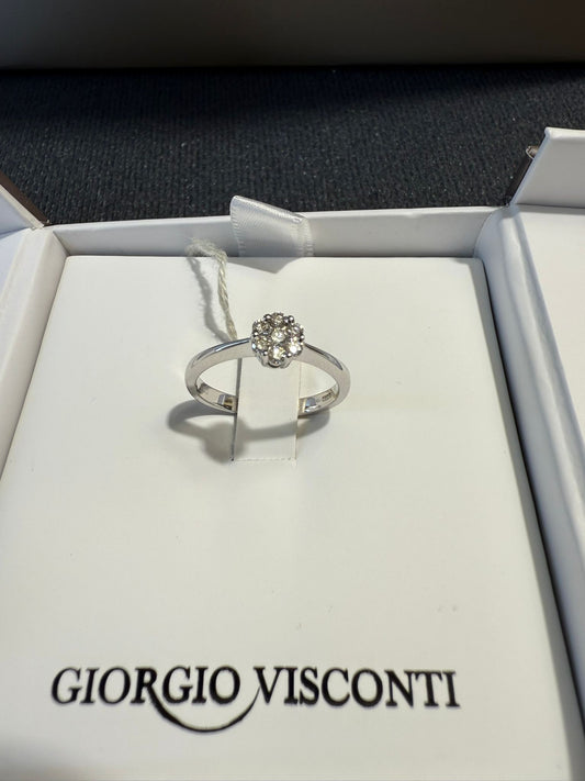 Anello Solitario “Magic” in Oro 18kt  2,4 gr  più diamanti 0,20ct g