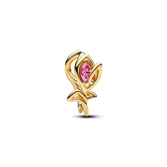 Pandora Ciondolo a forma di tulipano placcato in oro 14 carati con zirconi cubici rosa fantasia 764555C01