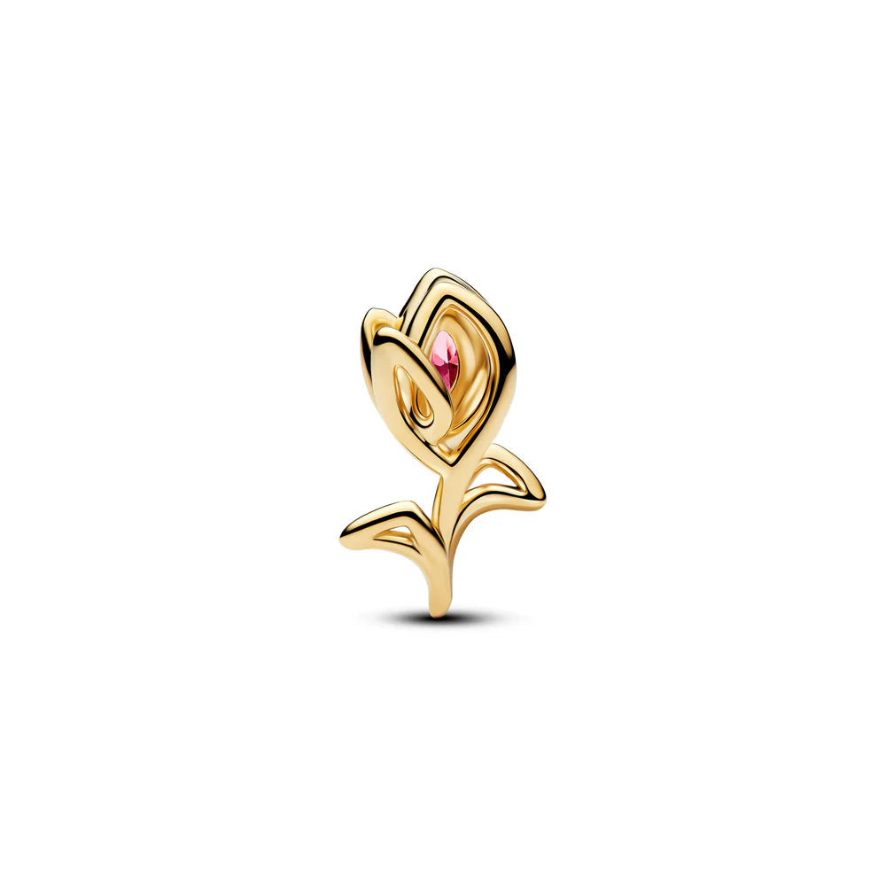 Pandora Ciondolo a forma di tulipano placcato in oro 14 carati con zirconi cubici rosa fantasia 764555C01