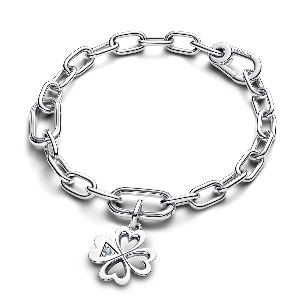 Pandora Medaglione a forma di trifoglio in argento sterling con zirconi cubici trasparenti 793034C01