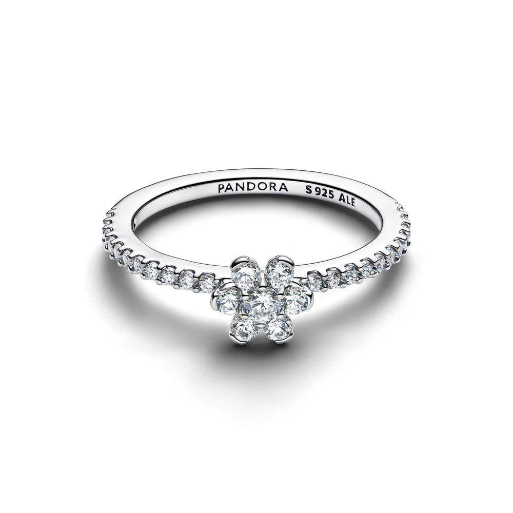 Pandora Anello a forma di fiore in argento sterling con zirconi cubici trasparenti 194499C01