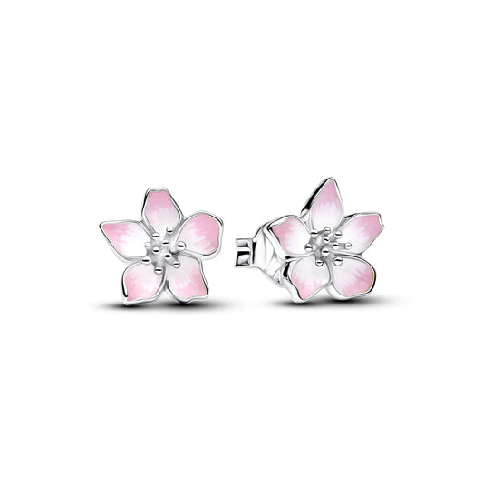 Pandora Orecchini a lobo in argento sterling con fiori di ciliegio e smalto rosa sfumato 294370C01