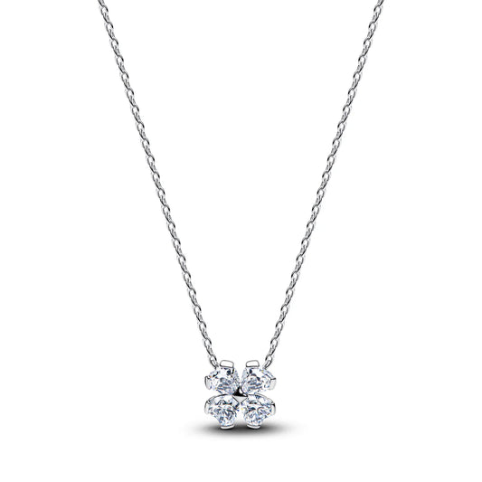 Pandora Collana girocollo Clover in argento sterling con zirconi cubici trasparenti 394502C01-45