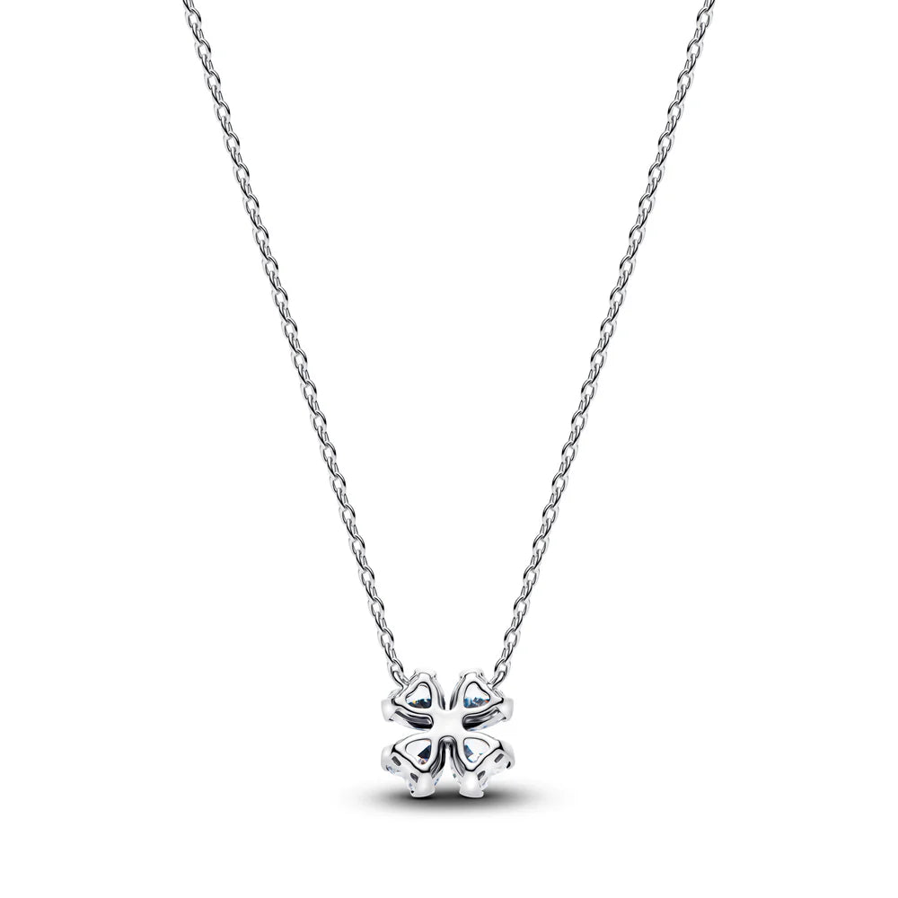 Pandora Collana girocollo Clover in argento sterling con zirconi cubici trasparenti 394502C01-45