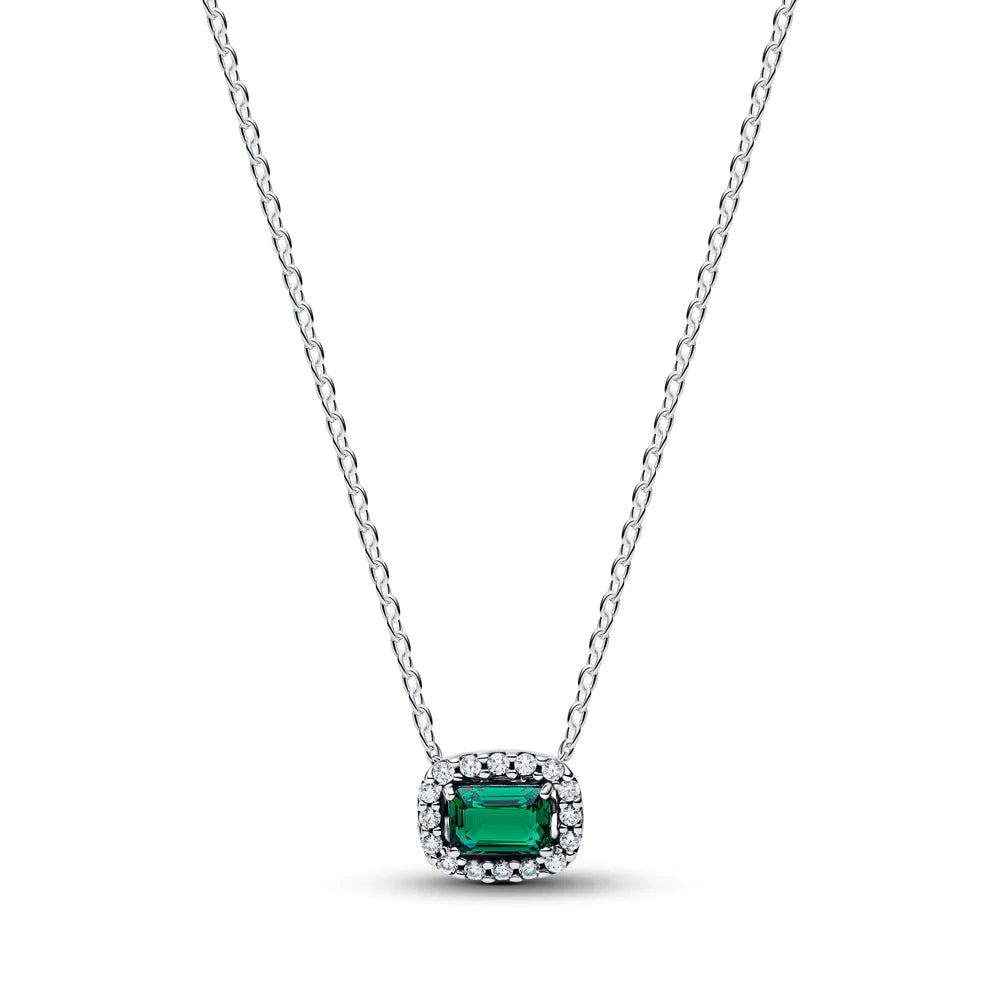 Pandora Collana in argento sterling con cristallo verde reale e zirconi cubici trasparenti 394503C01-45