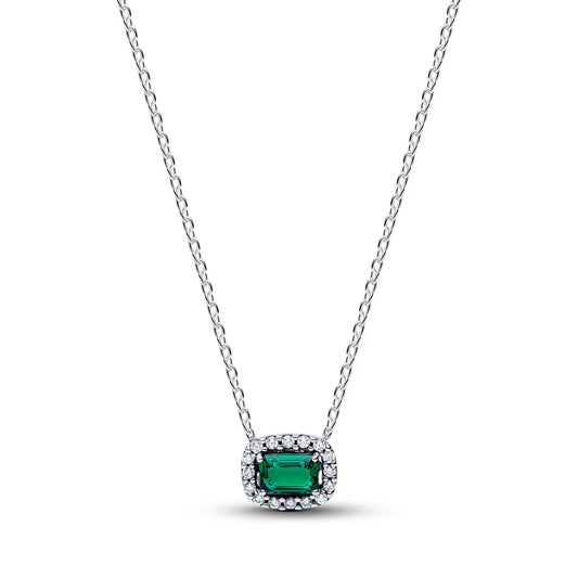Pandora Collana in argento sterling con cristallo verde reale e zirconi cubici trasparenti 394503C01-45