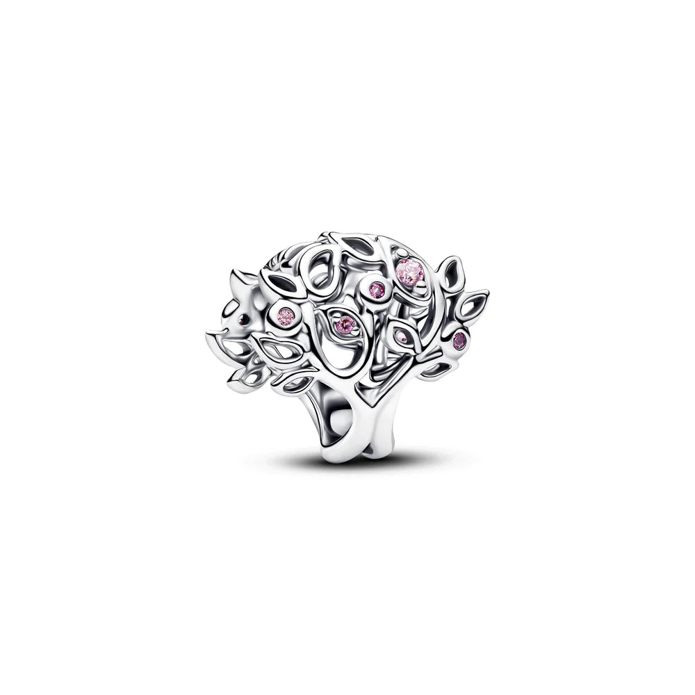 Pandora Ciondolo in argento sterling con albero genealogico, impreziosito da zirconi rosa e cristallo color fucsia 794486C01