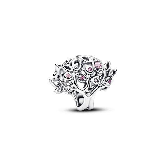 Pandora Ciondolo in argento sterling con albero genealogico, impreziosito da zirconi rosa e cristallo color fucsia 794486C01