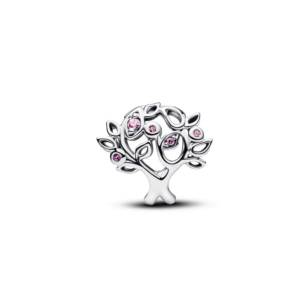 Pandora Ciondolo in argento sterling con albero genealogico, impreziosito da zirconi rosa e cristallo color fucsia 794486C01