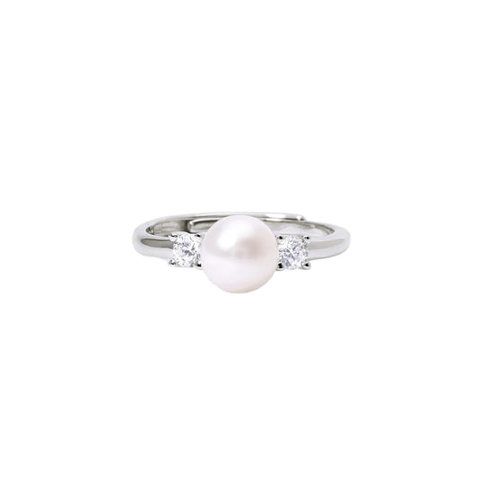 Mabina Anello donna argento,perle bianche e zirconi Mon cheri 523283