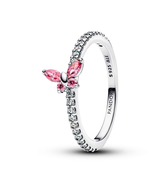Anello Pandora Farfalla Luminosa Rosa 194269C02