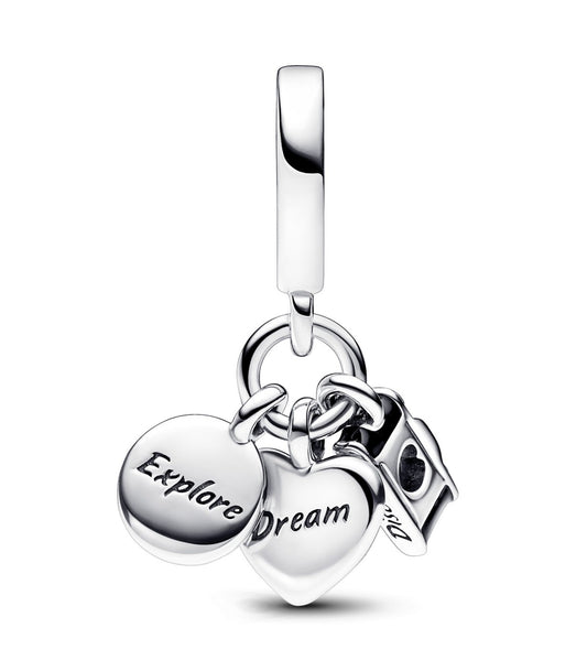 Charm Pendente Fotocamera, Cuore e Bussola 792703C01