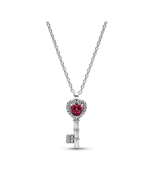 Collana Pandora Chiave con Cuore Rosso 394392C01-45