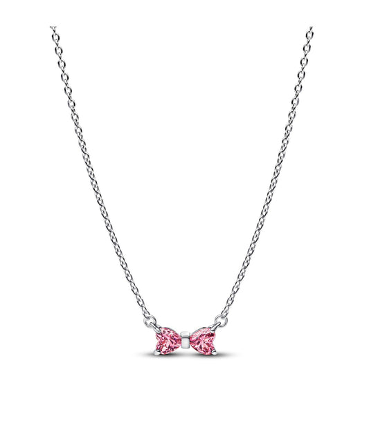 Collana Pandora Fiocco Luminoso Rosa 394235C01
