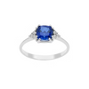 Anello in Oro Diamanti e Zaffiro blu Antico