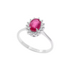 Anello in Oro Diamanti e Rubino ovale