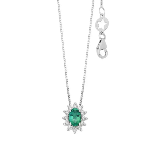 Girocollo oro, Smeraldo e Diamanti COMETE GLB 1702 S2