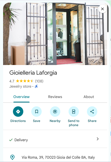 Fotografia della gioielleria